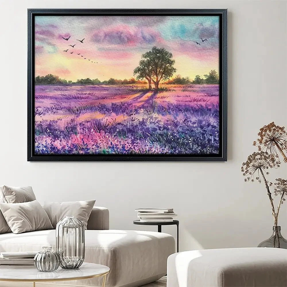 Provence Lavender Field Canvas Print Provence Lavender Field Canvas Print wall art product EL_Art / Shutterstock