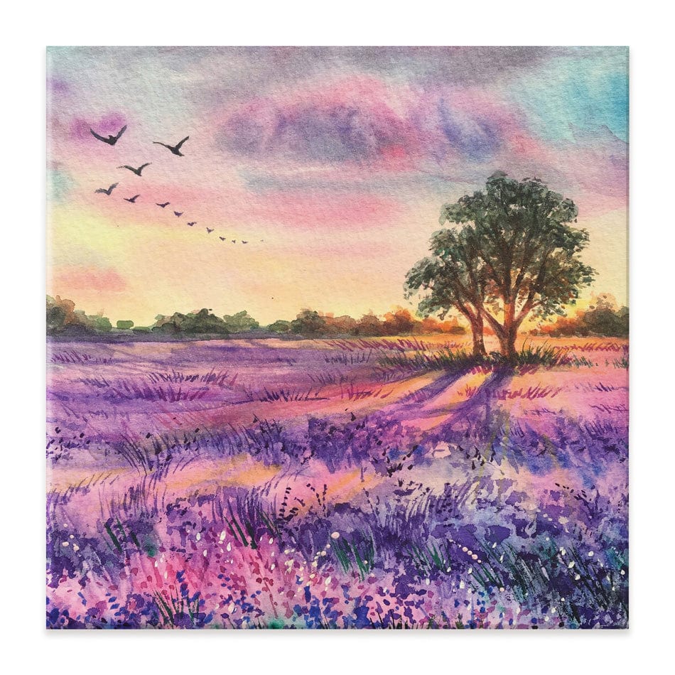 Provence Lavender Field Square Canvas Print wall art product EL_Art / Shutterstock