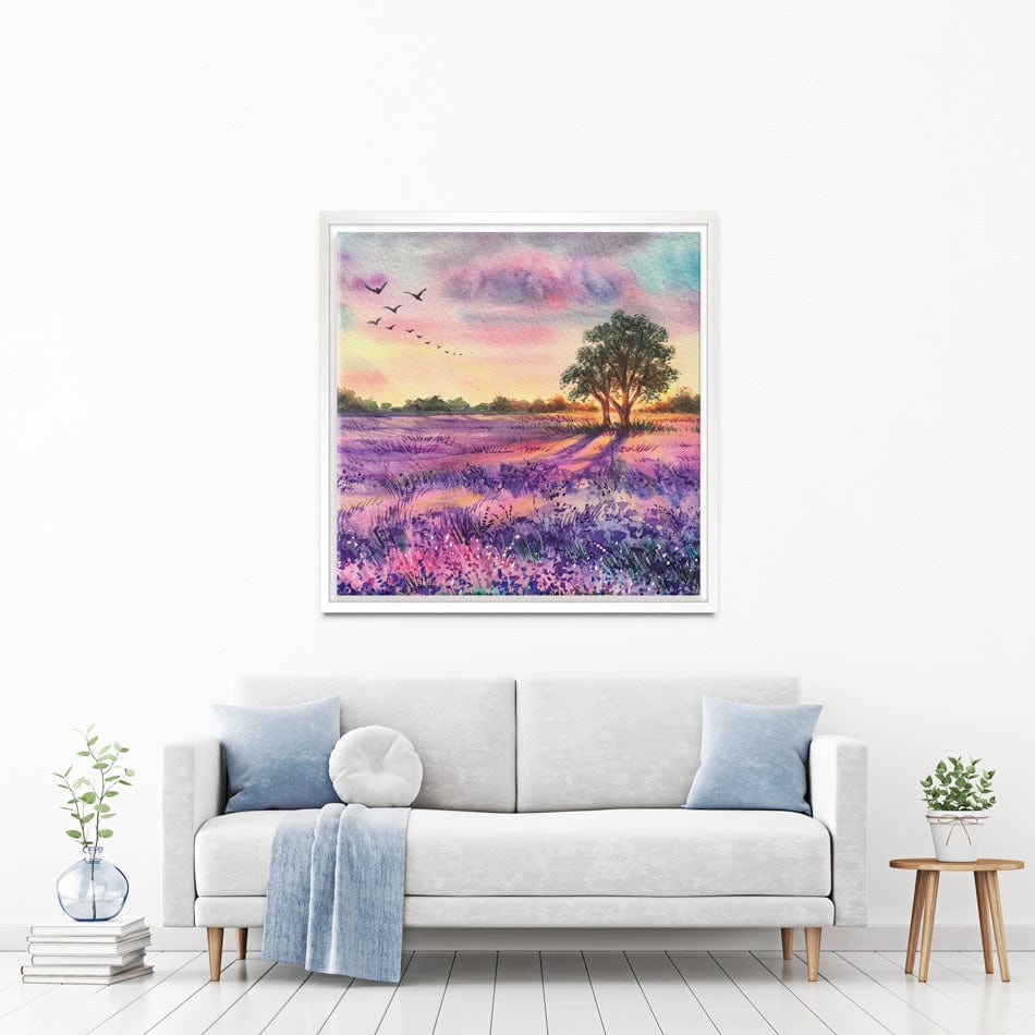Provence Lavender Field Square Canvas Print wall art product EL_Art / Shutterstock