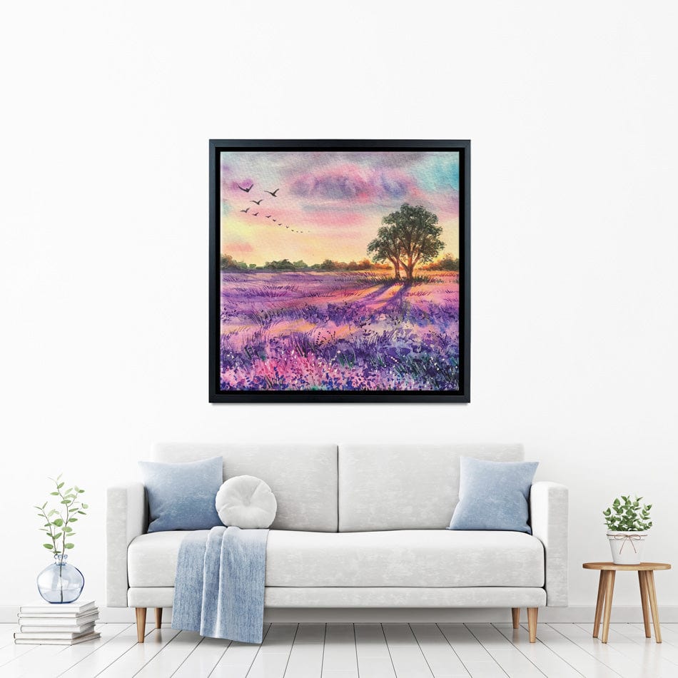 Provence Lavender Field Square Canvas Print wall art product EL_Art / Shutterstock