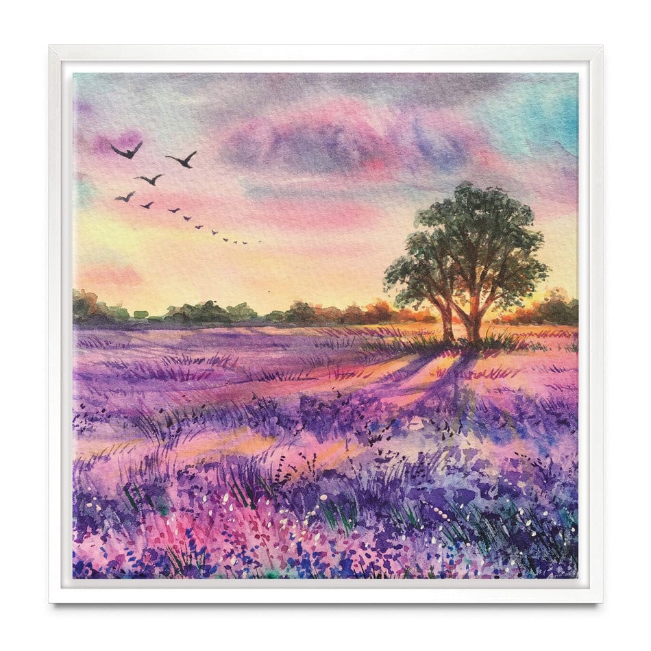 Provence Lavender Field Square Canvas Print wall art product EL_Art / Shutterstock