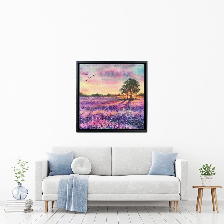 Provence Lavender Field Square Canvas Print wall art product EL_Art / Shutterstock