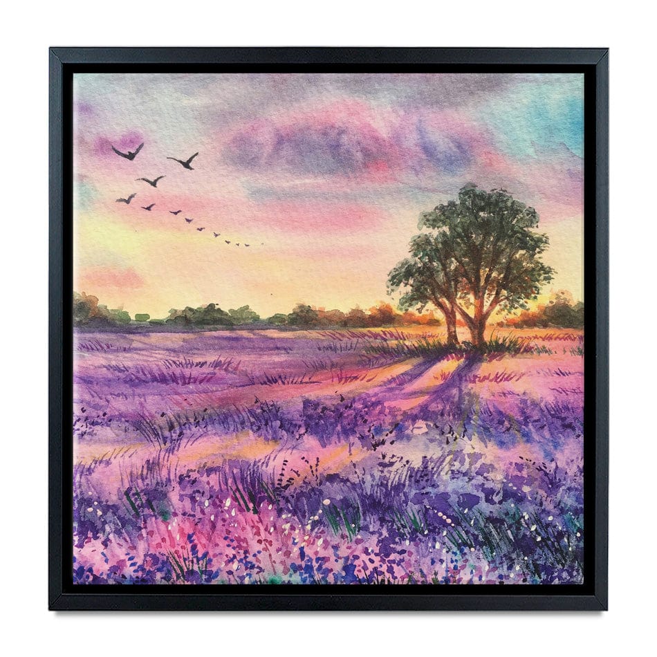 Provence Lavender Field Square Canvas Print wall art product EL_Art / Shutterstock