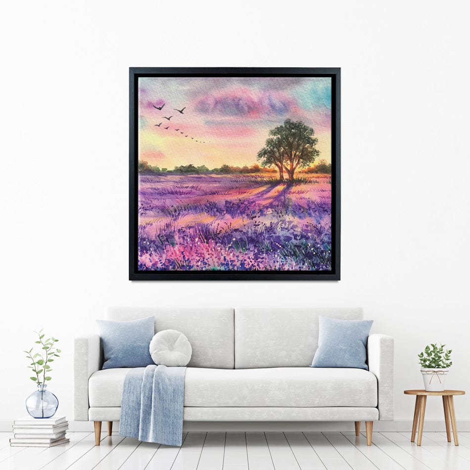 Provence Lavender Field Square Canvas Print wall art product EL_Art / Shutterstock