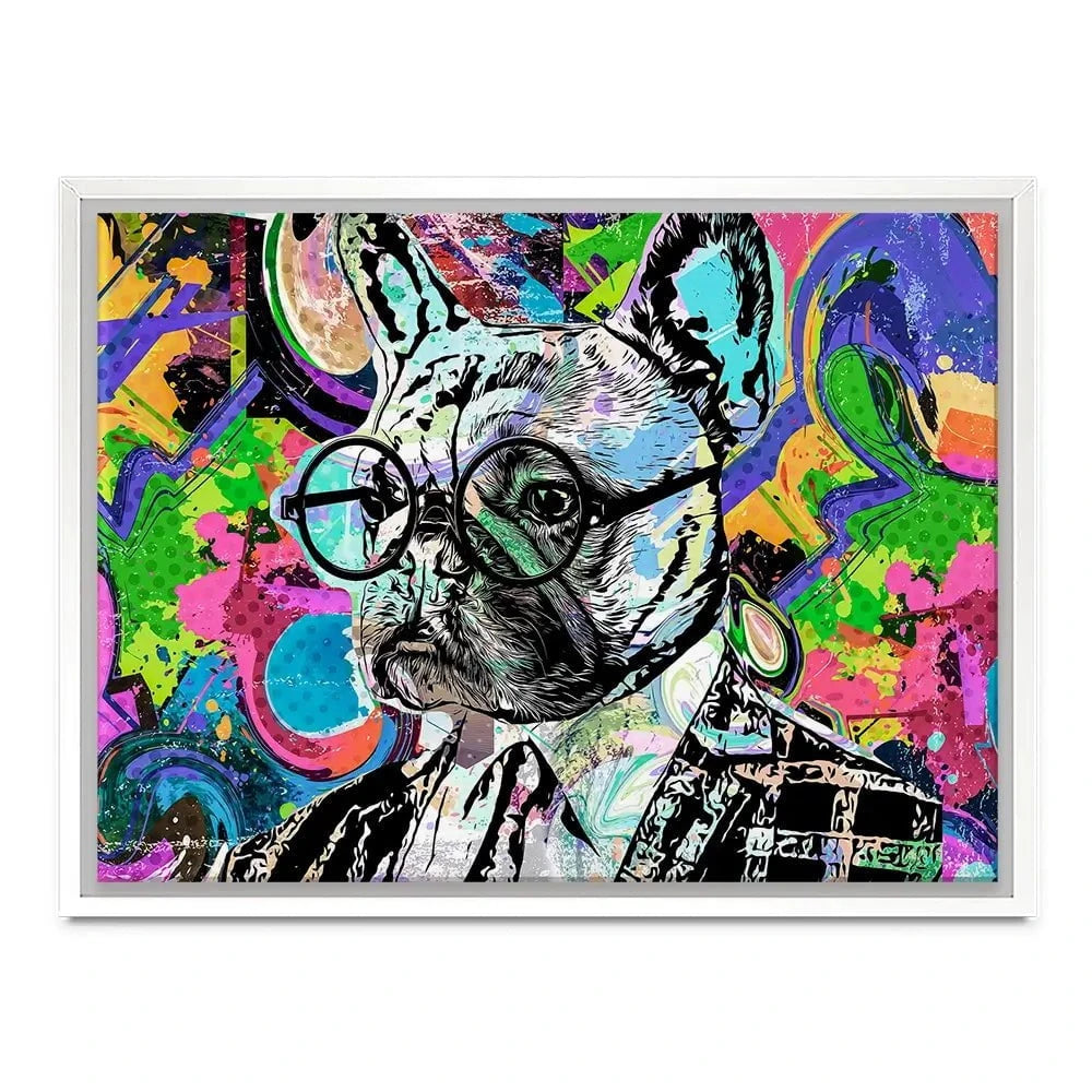 Psychedelic Frenchie Canvas Print Psychedelic Frenchie Canvas Print wall art product ARTEMENKO VALENTYN / Shutterstock