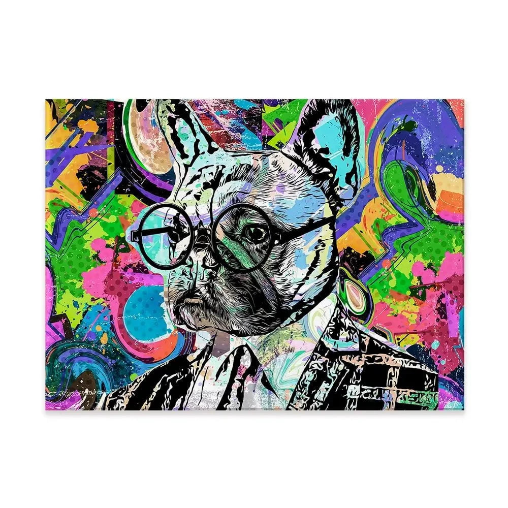 Psychedelic Frenchie Canvas Print Psychedelic Frenchie Canvas Print wall art product ARTEMENKO VALENTYN / Shutterstock