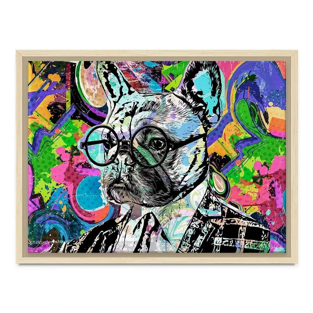 Psychedelic Frenchie Canvas Print Psychedelic Frenchie Canvas Print wall art product ARTEMENKO VALENTYN / Shutterstock