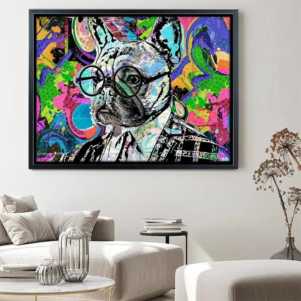 Psychedelic Frenchie Canvas Print Psychedelic Frenchie Canvas Print wall art product ARTEMENKO VALENTYN / Shutterstock