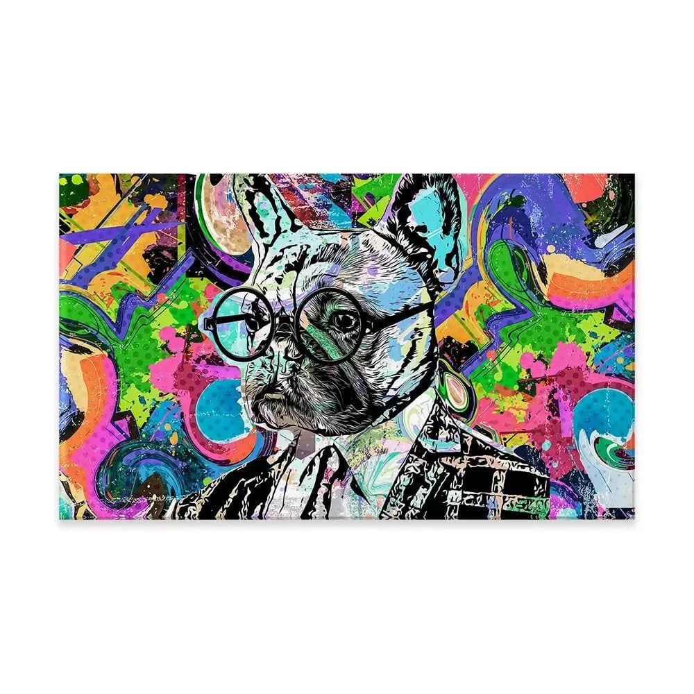 Psychedelic Frenchie Canvas Print Psychedelic Frenchie Canvas Print wall art product ARTEMENKO VALENTYN / Shutterstock
