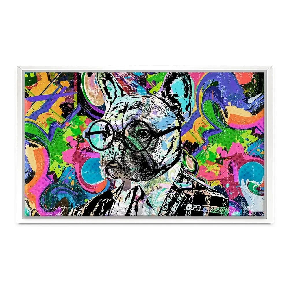 Psychedelic Frenchie Canvas Print Psychedelic Frenchie Canvas Print wall art product ARTEMENKO VALENTYN / Shutterstock