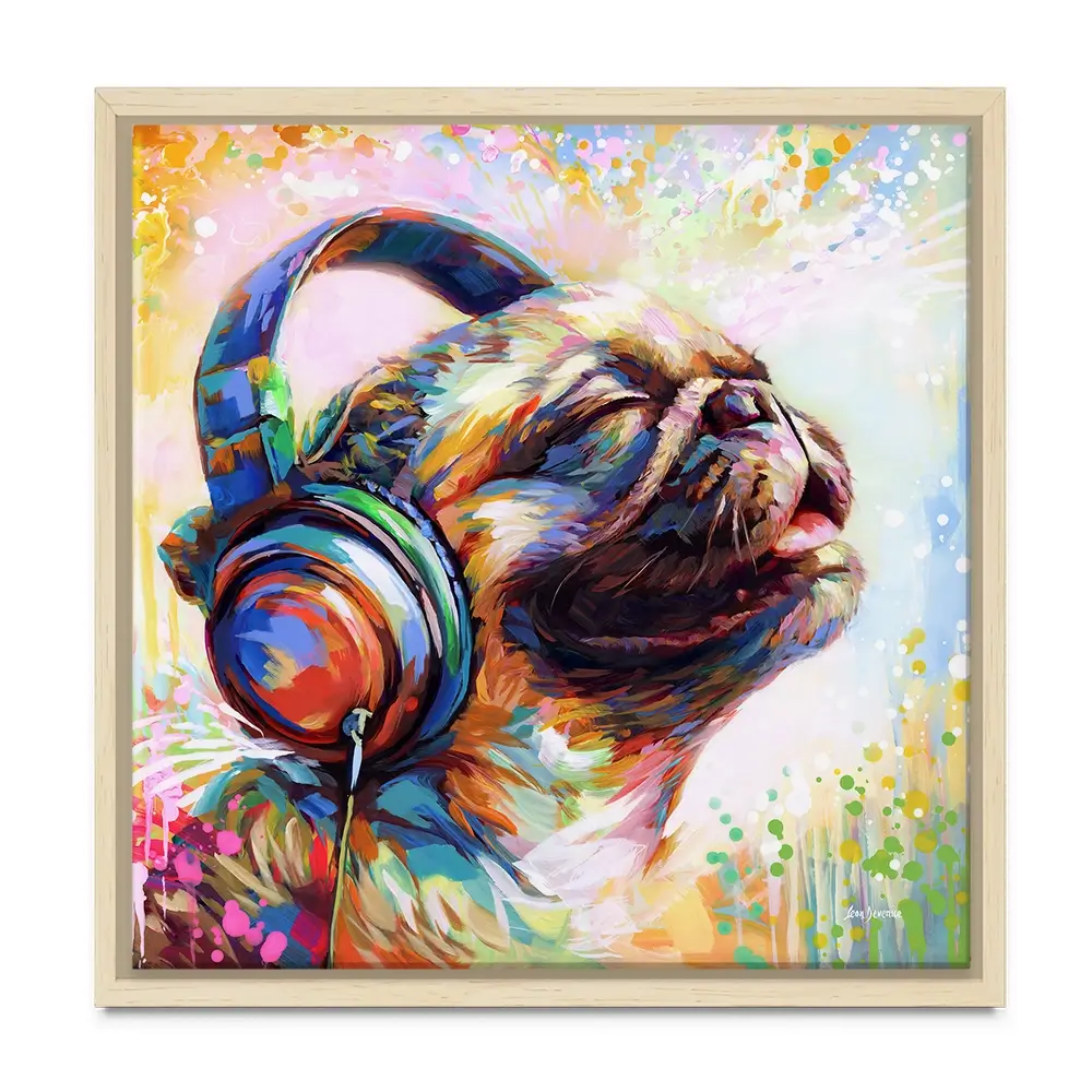 Pug's Beat Bliss Canvas Print Pug's Beat Bliss Canvas Print wall art product Leon Devenice