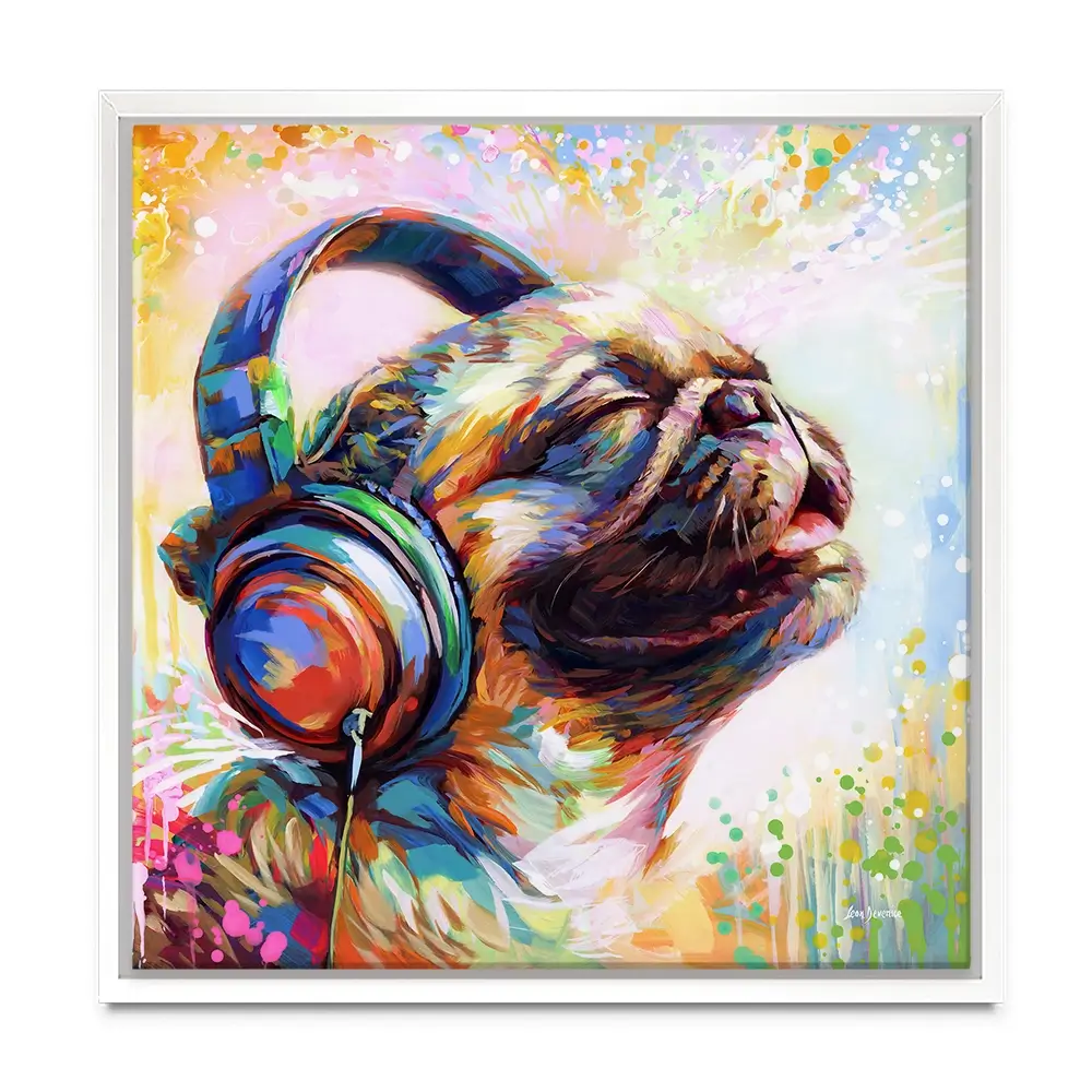 Pug's Beat Bliss Canvas Print Pug's Beat Bliss Canvas Print wall art product Leon Devenice