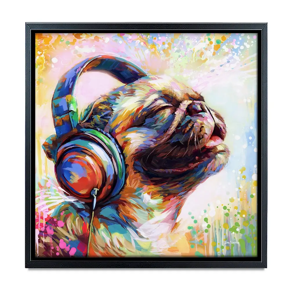 Pug's Beat Bliss Canvas Print Pug's Beat Bliss Canvas Print wall art product Leon Devenice
