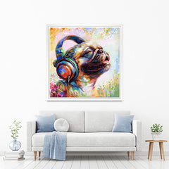 Pug's Beat Bliss Canvas Print wall art product Leon Devenice