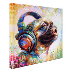 Pug's Beat Bliss Canvas Print wall art product Leon Devenice
