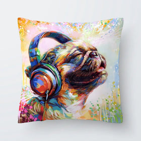 Pug's Beat Bliss Cushion Pug's Beat Bliss Cushion wall art product Leon Devenice