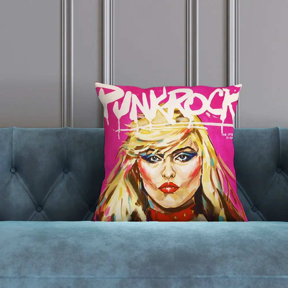 Punk Rock Debbie Harry Cushion Punk Rock Debbie Harry Cushion wall art product Juliet Stockton