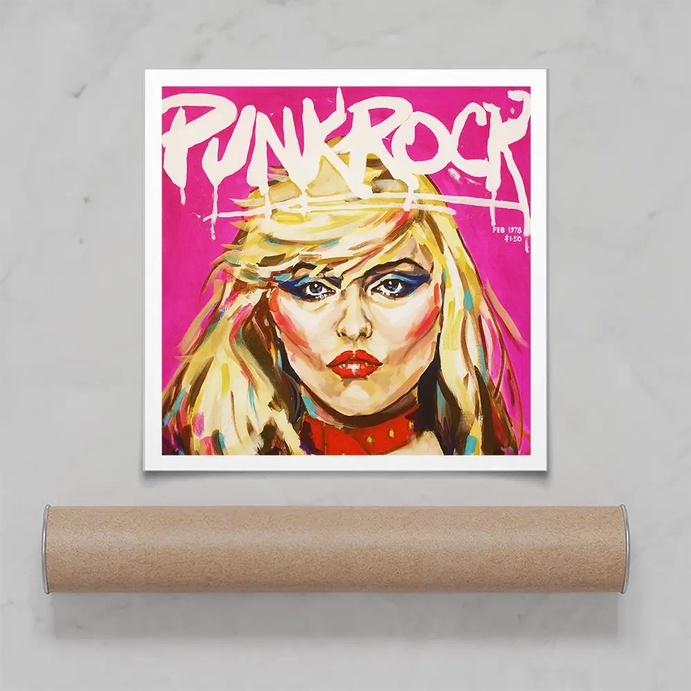 Punk Rock Debbie Harry Square Art Print Punk Rock Debbie Harry Square Art Print wall art product Juliet Stockton