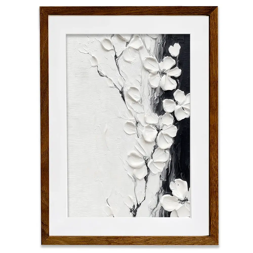 Pure White Blossoms Framed Art Print Pure White Blossoms Framed Art Print wall art product LSR Design Studio - Independent