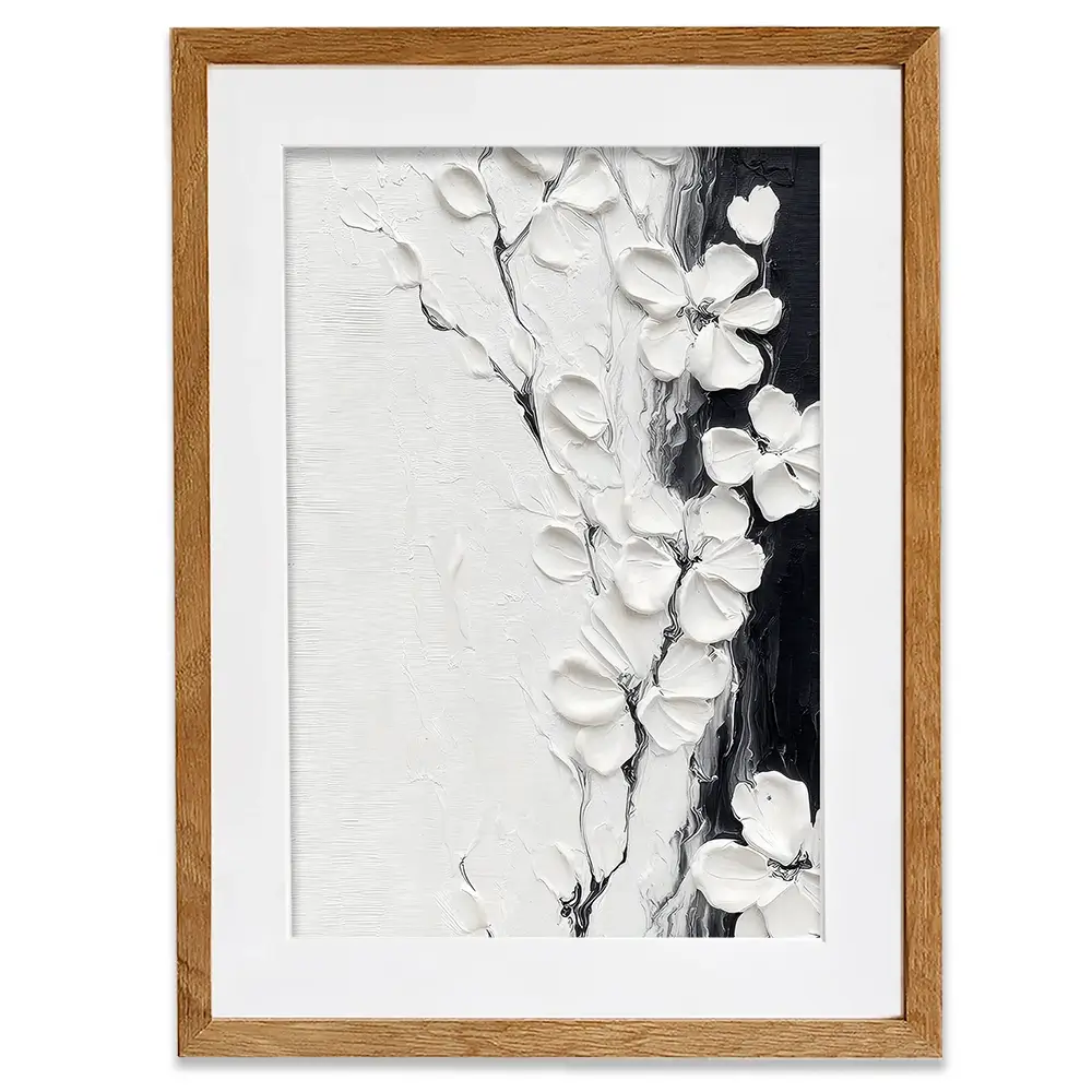 Pure White Blossoms Framed Art Print Pure White Blossoms Framed Art Print wall art product LSR Design Studio - Independent