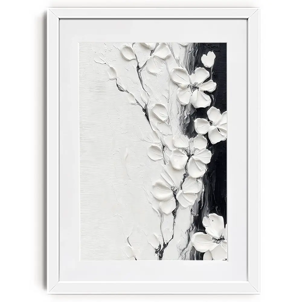 Pure White Blossoms Framed Art Print Pure White Blossoms Framed Art Print wall art product LSR Design Studio - Independent