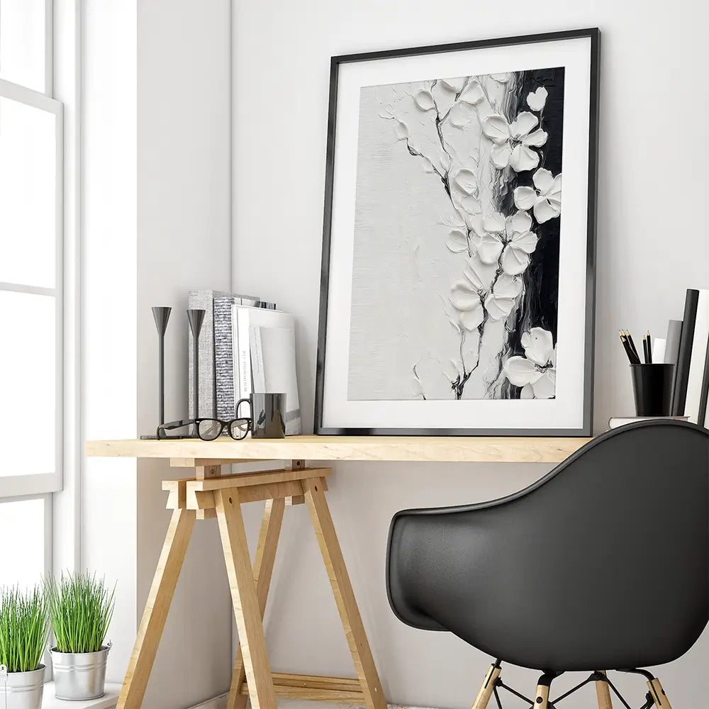 Pure White Blossoms Framed Art Print Pure White Blossoms Framed Art Print wall art product LSR Design Studio - Independent