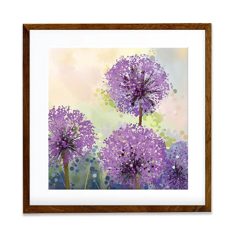 Purple Allium Square Framed Art Print Purple Allium Square Framed Art Print wall art product pluie_r / Shutterstock