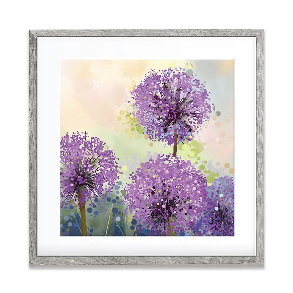 Purple Allium Square Framed Art Print Purple Allium Square Framed Art Print wall art product pluie_r / Shutterstock