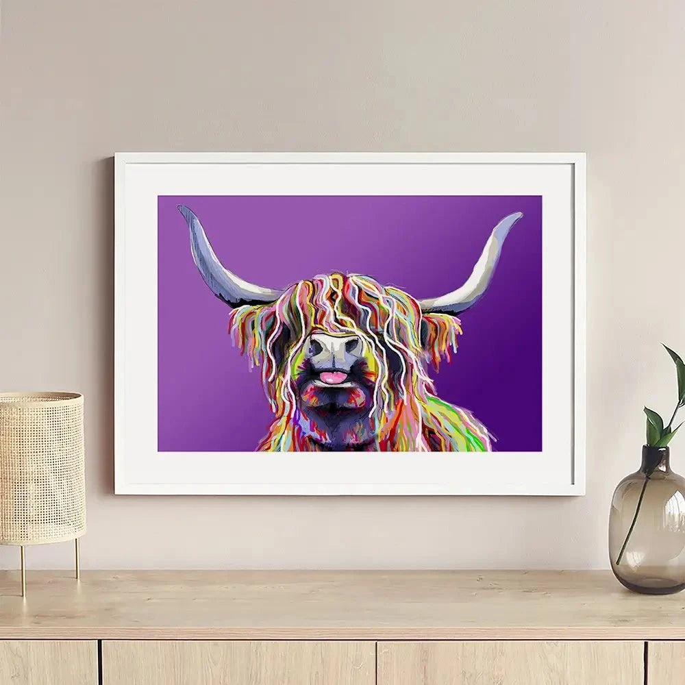 Purple Cheeky Coo Framed Art Print Purple Cheeky Coo Framed Art Print wall art product Independent