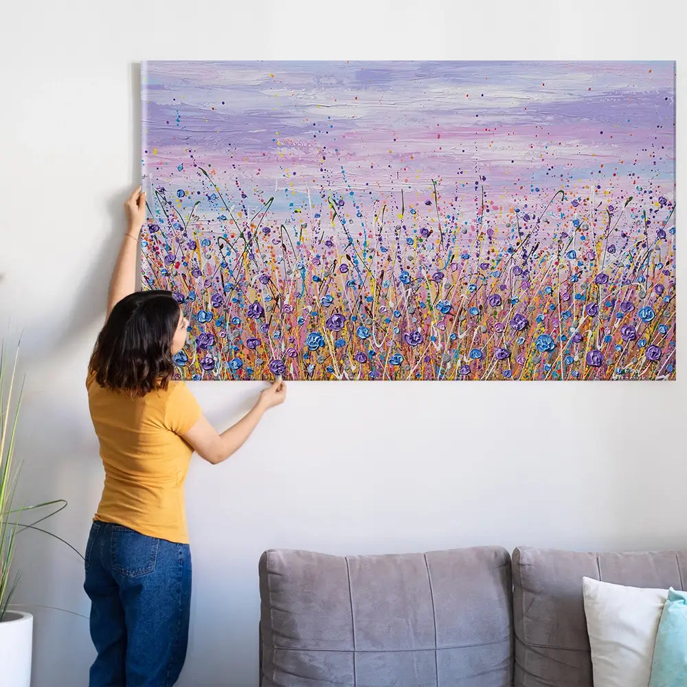 Purple Flower Field Oversized Canvas Print Purple Flower Field Oversized Canvas Print wall art product Art Print Shop