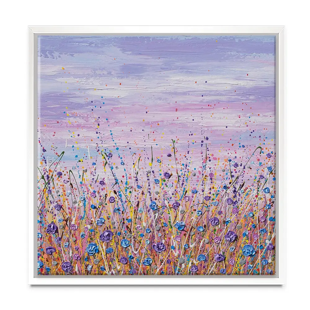 Purple Flower Field Square Canvas Print Purple Flower Field Square Canvas Print wall art product Olga Tkachyk