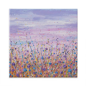 Purple Flower Field Square Canvas Print Purple Flower Field Square Canvas Print wall art product Olga Tkachyk