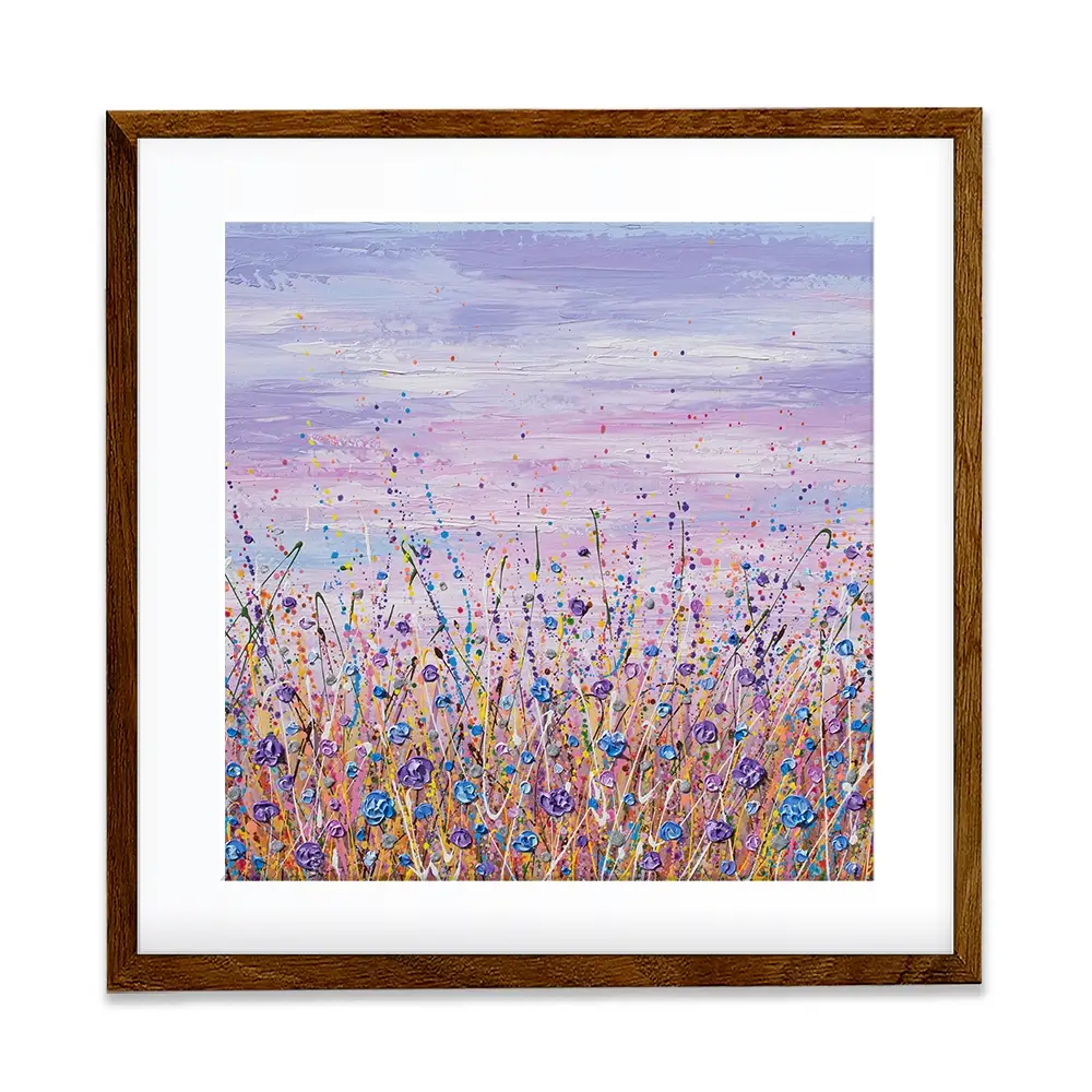 Purple Flower Field Square Framed Art Print Purple Flower Field Square Framed Art Print wall art product Olga Tkachyk