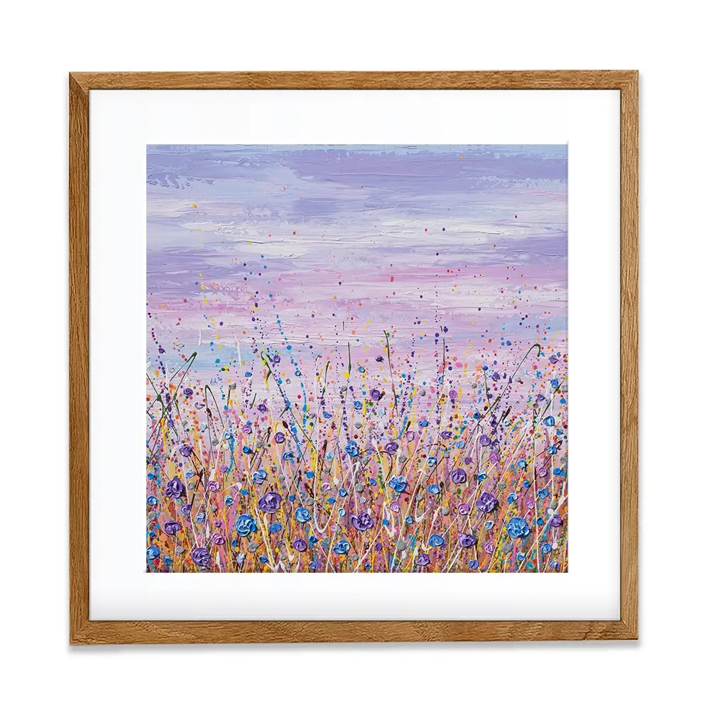 Purple Flower Field Square Framed Art Print Purple Flower Field Square Framed Art Print wall art product Olga Tkachyk
