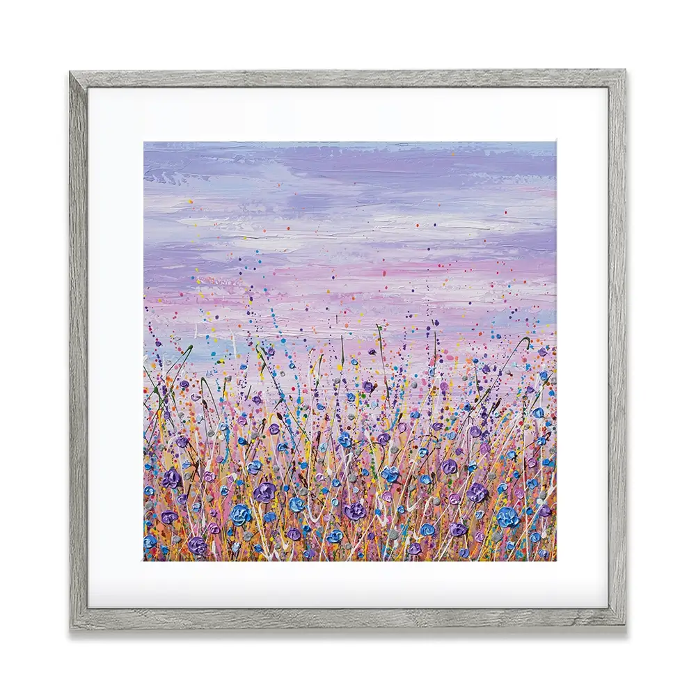 Purple Flower Field Square Framed Art Print Purple Flower Field Square Framed Art Print wall art product Olga Tkachyk