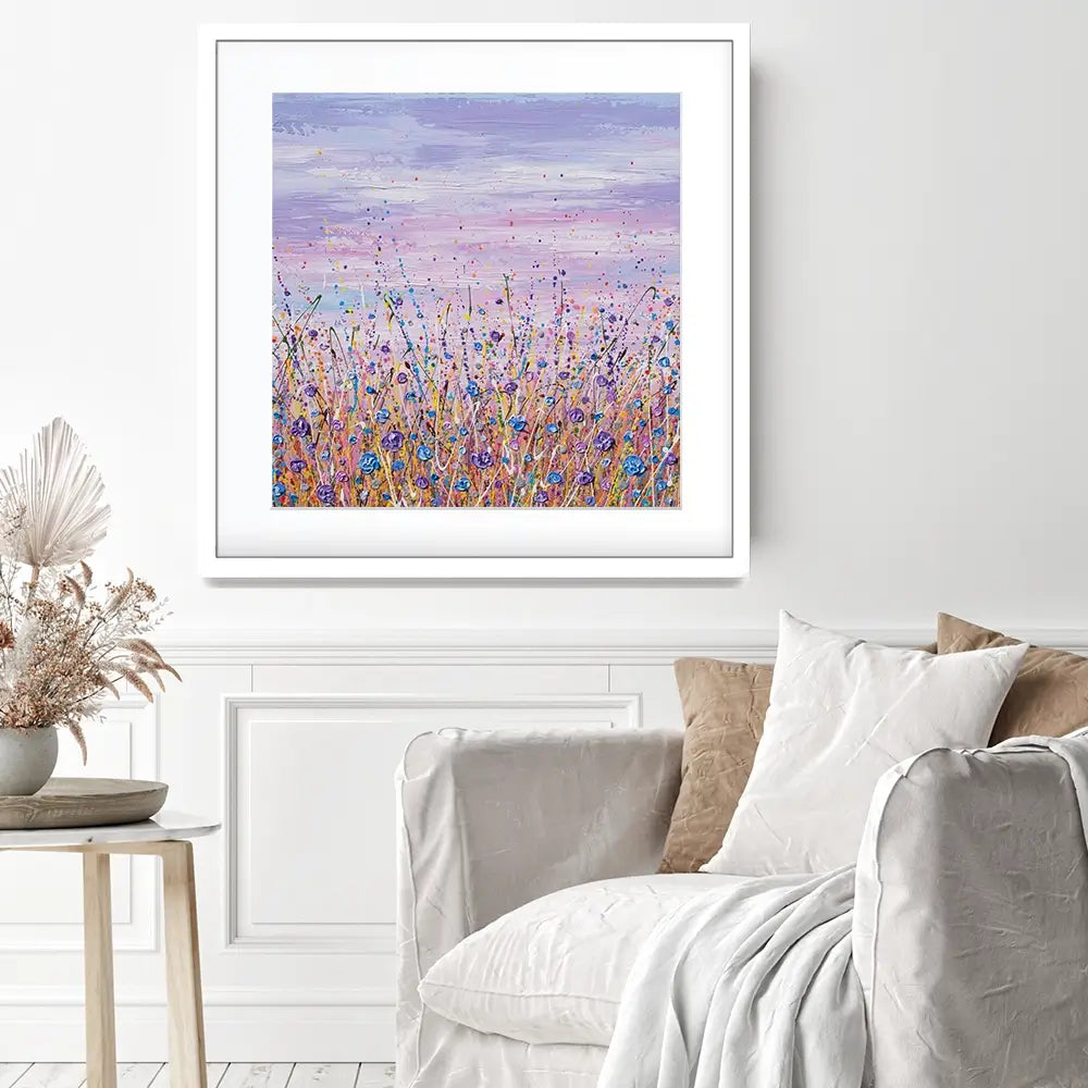 Purple Flower Field Square Framed Art Print Purple Flower Field Square Framed Art Print wall art product Olga Tkachyk