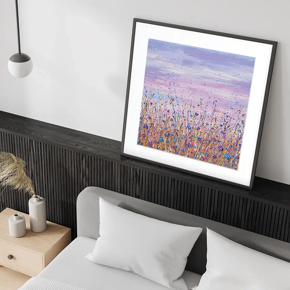 Purple Flower Field Square Framed Art Print Purple Flower Field Square Framed Art Print wall art product Olga Tkachyk