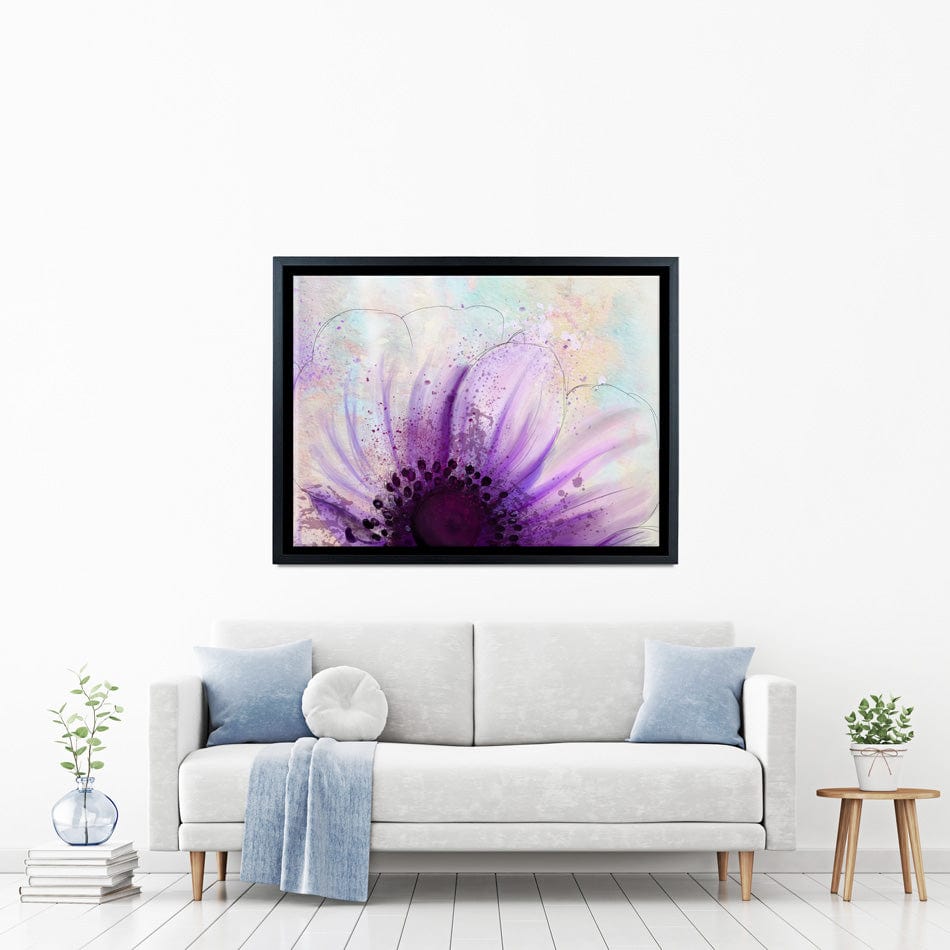 Purple Flower Half Canvas Print wall art product Pacrovka / Shutterstock