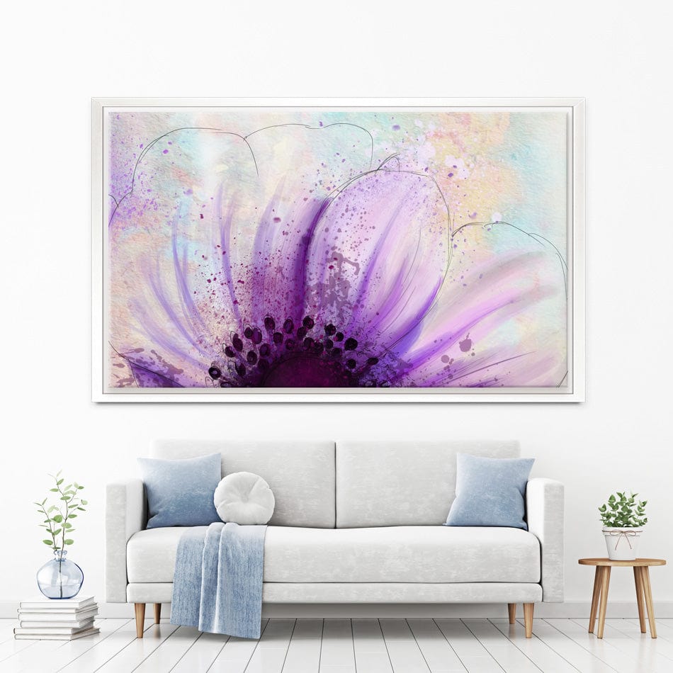 Purple Flower Half Canvas Print wall art product Pacrovka / Shutterstock
