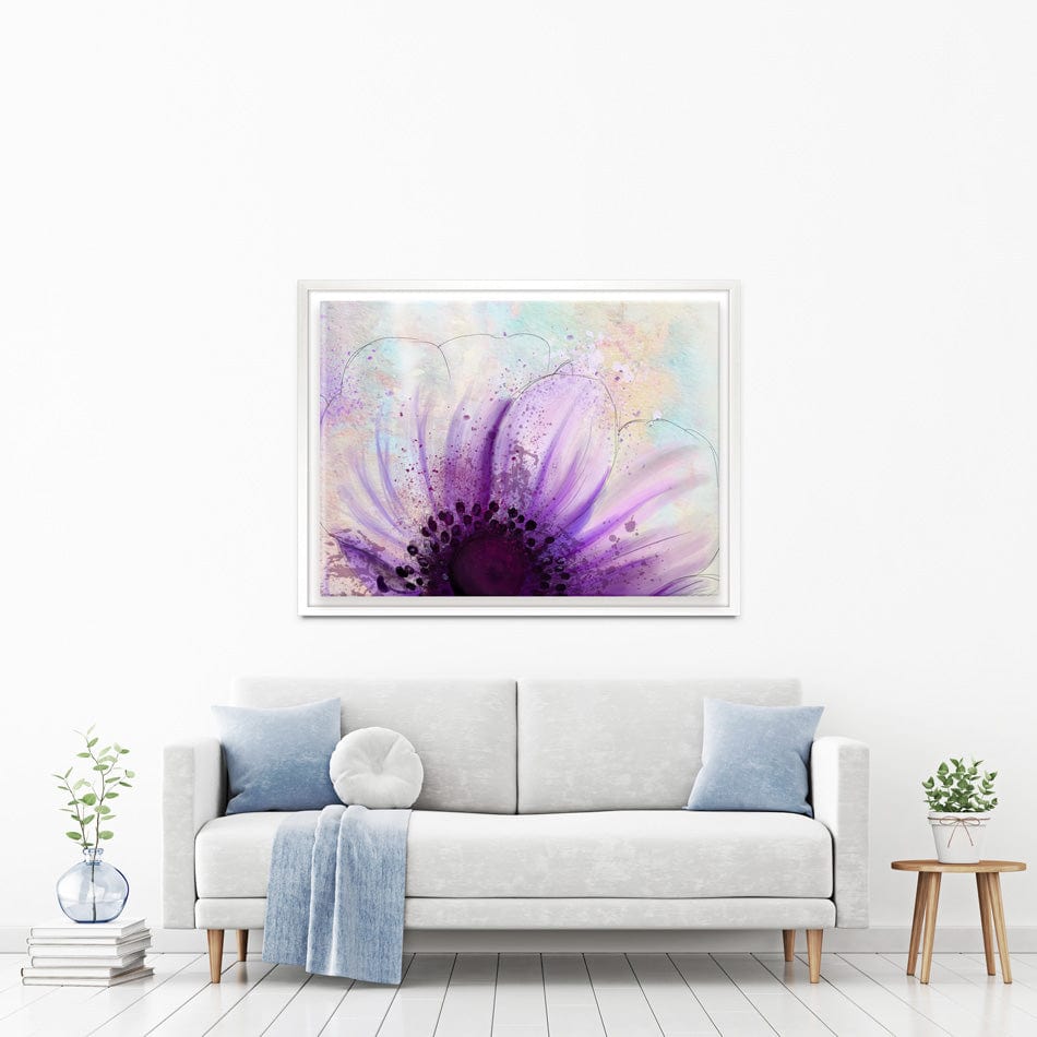 Purple Flower Half Canvas Print wall art product Pacrovka / Shutterstock