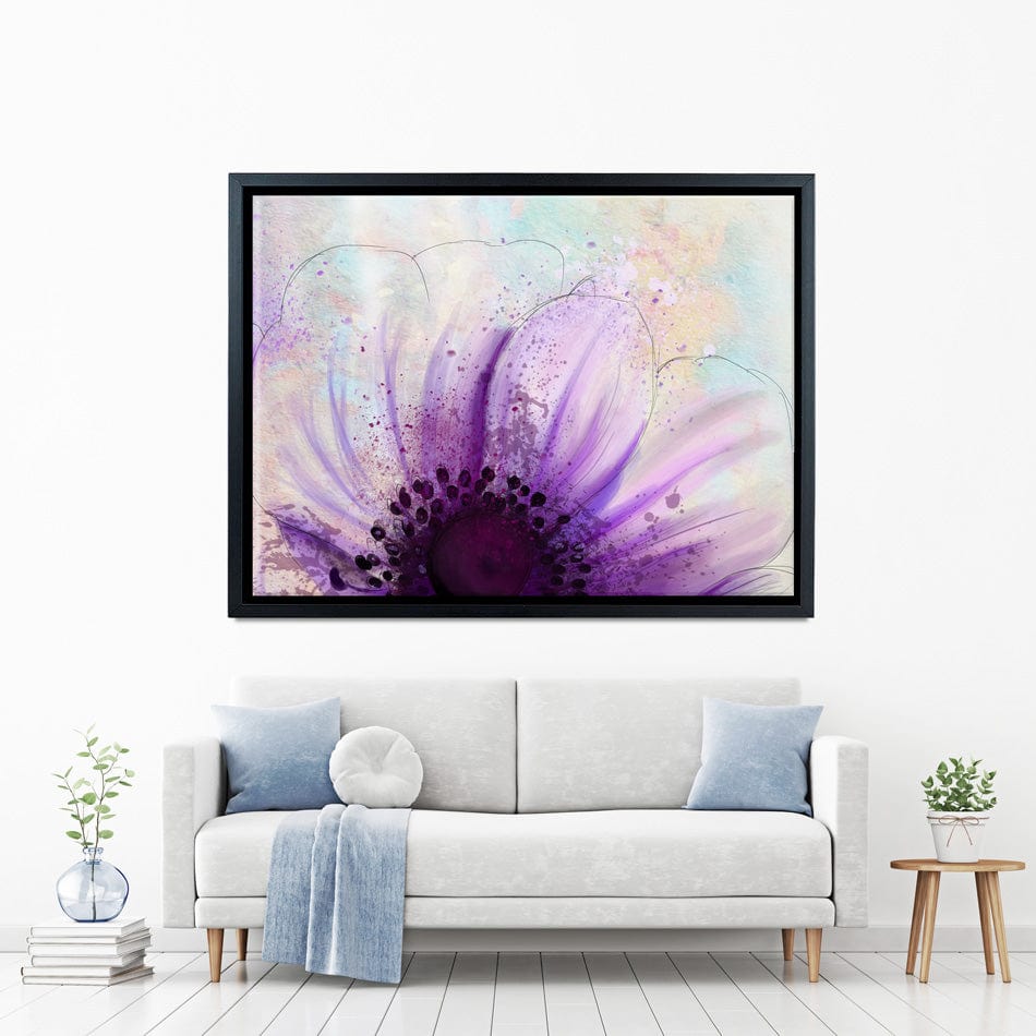 Purple Flower Half Canvas Print wall art product Pacrovka / Shutterstock