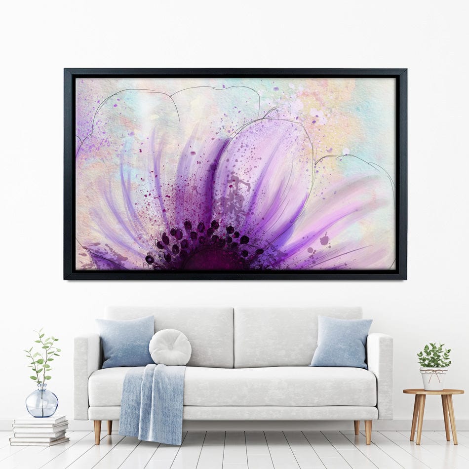 Purple Flower Half Canvas Print wall art product Pacrovka / Shutterstock
