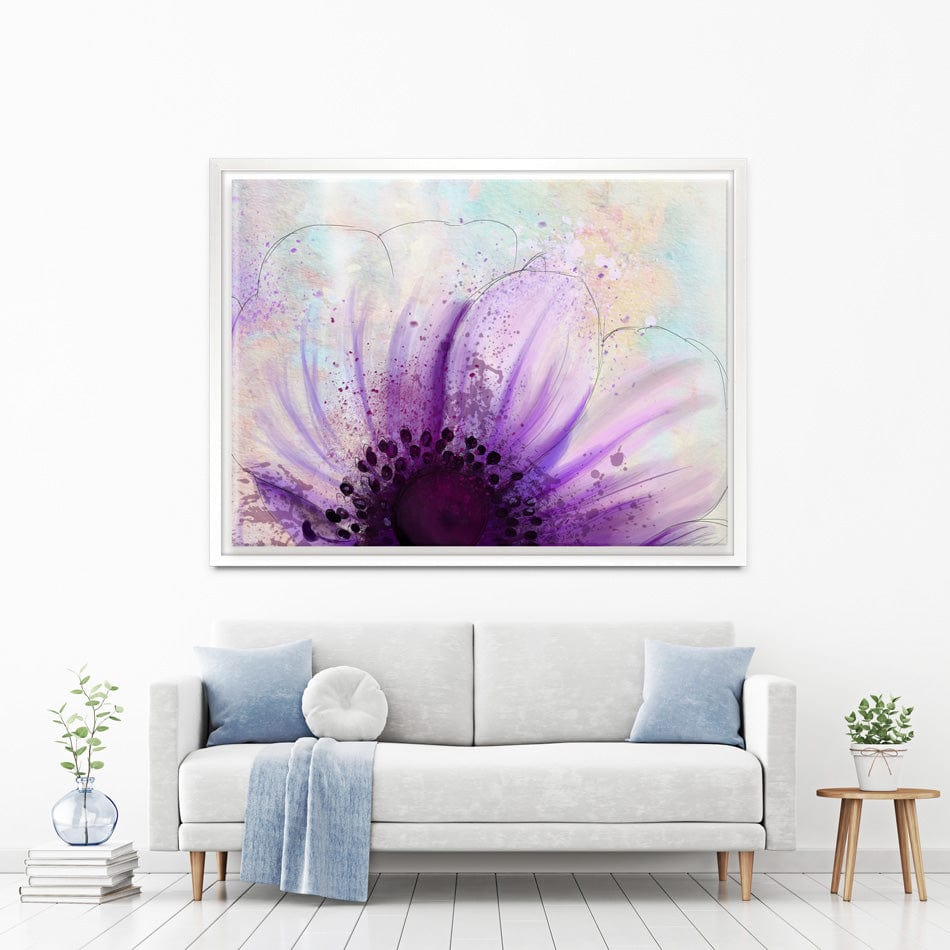 Purple Flower Half Canvas Print wall art product Pacrovka / Shutterstock