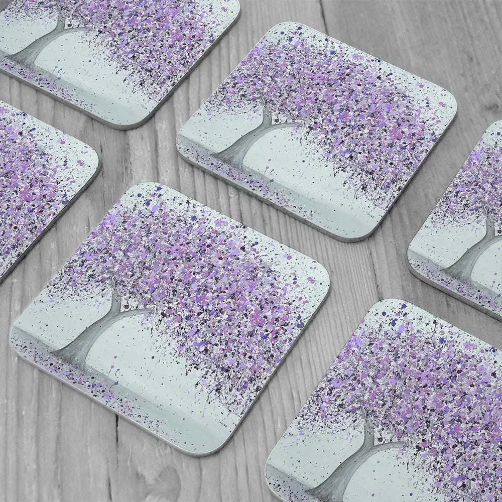 Purple Love Coaster Set Purple Love Coaster Set wall art product Jo Gough