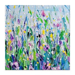 Purple Meadow Square Canvas Print wall art product Olga Tkachyk