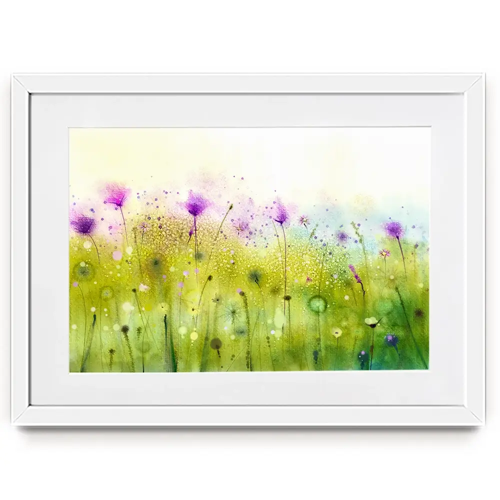 Purple Meadow Wildflowers Framed Art Print Purple Meadow Wildflowers Framed Art Print wall art product pluie_r / Shutterstock
