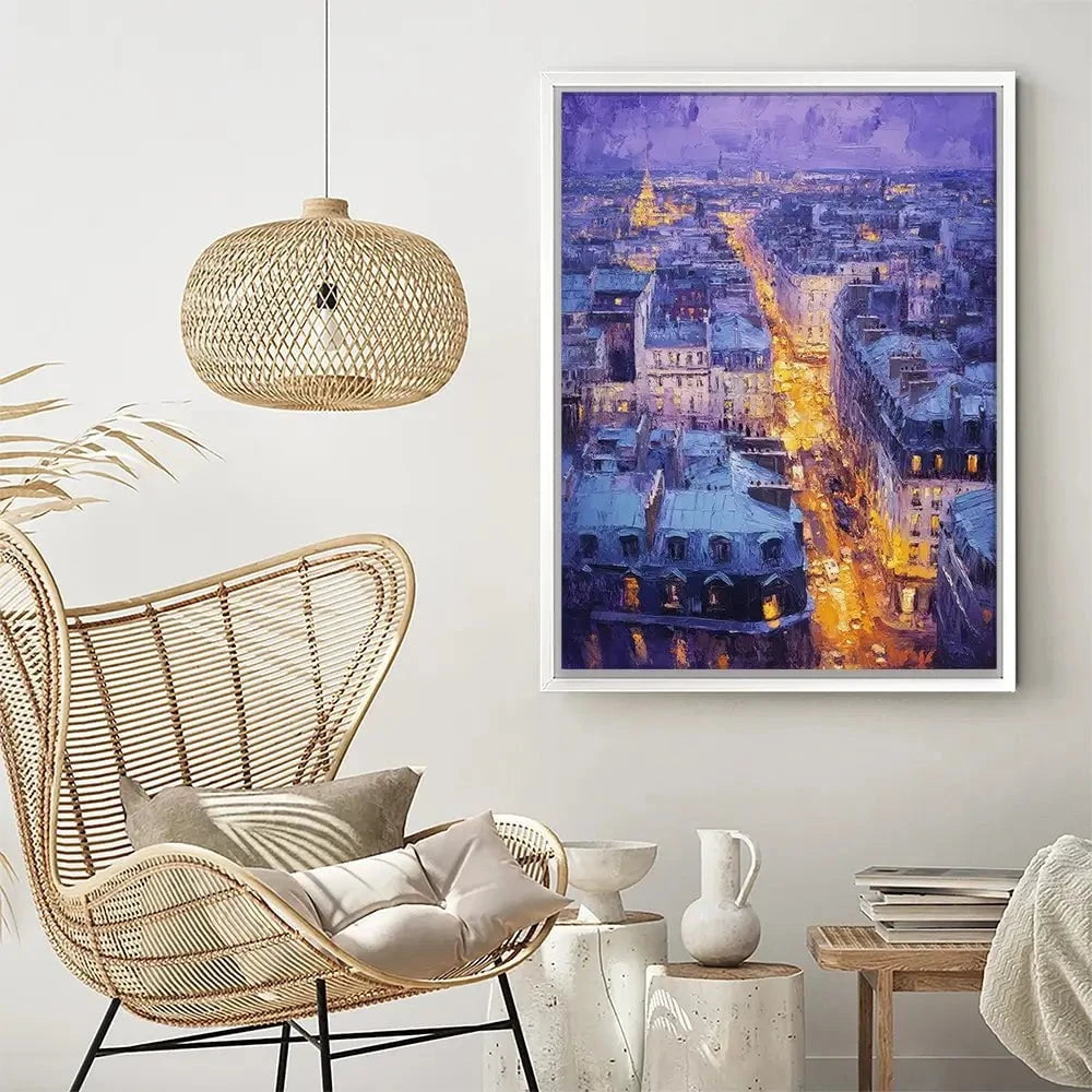 Purple Paris Night Canvas Print Purple Paris Night Canvas Print wall art product Tanya Ocean