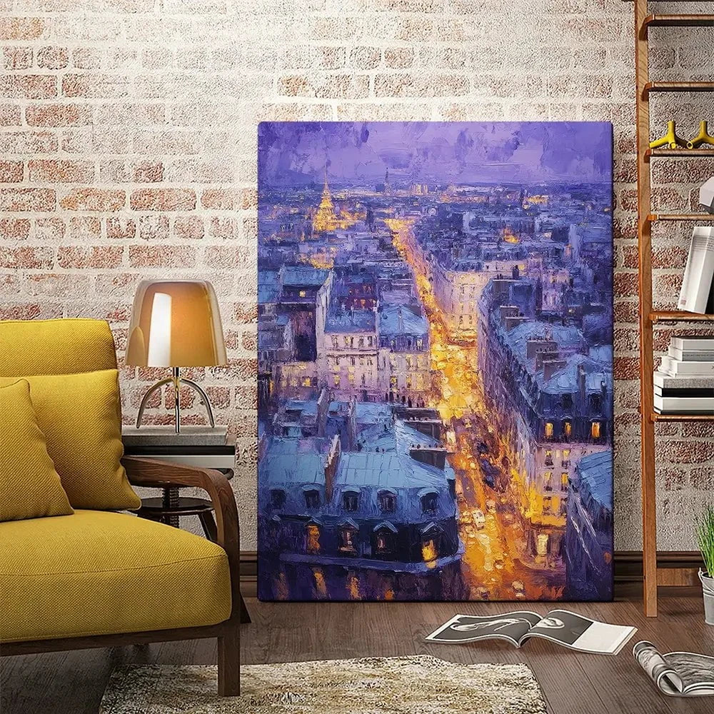 Purple Paris Night Canvas Print Purple Paris Night Canvas Print wall art product Tanya Ocean
