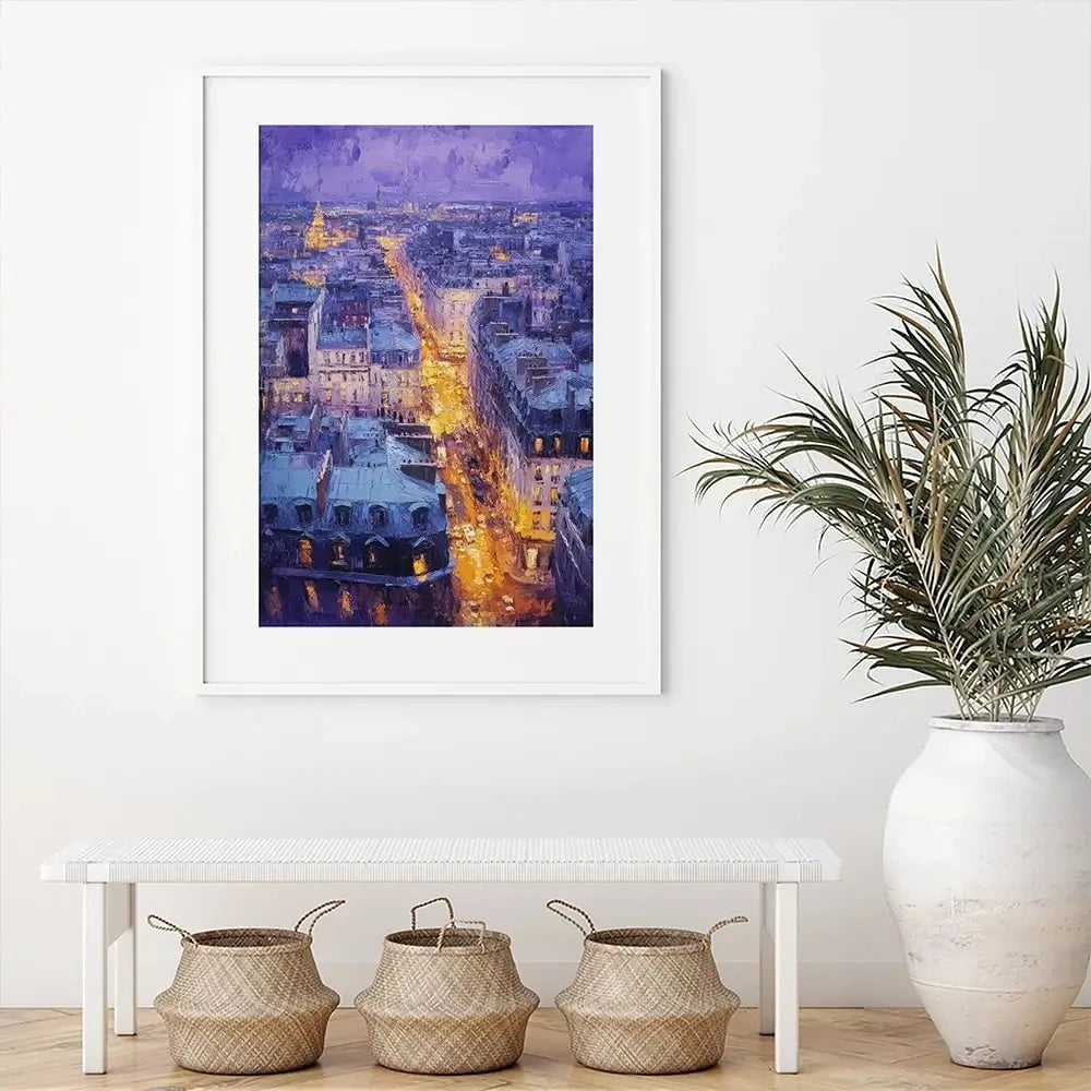 Purple Paris Night Framed Art Print Purple Paris Night Framed Art Print wall art product Tanya Ocean
