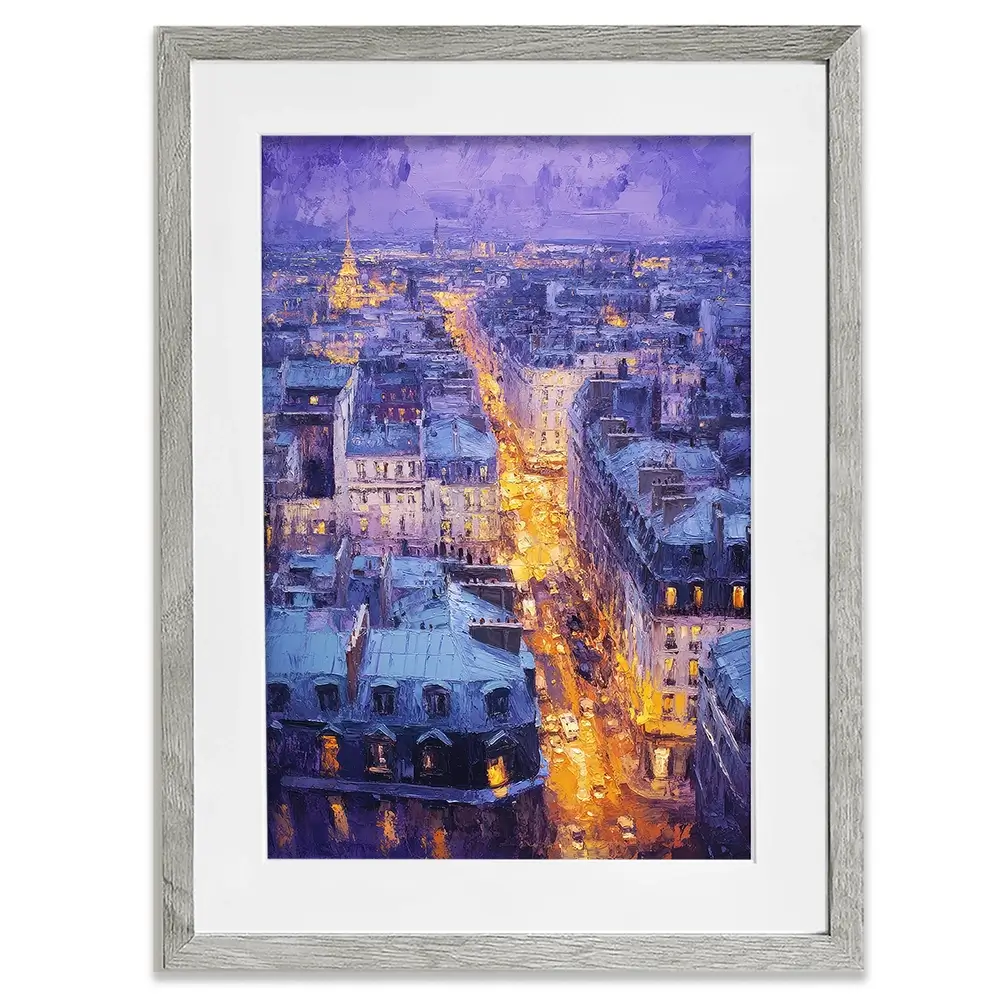 Purple Paris Night Framed Art Print Purple Paris Night Framed Art Print wall art product Tanya Ocean